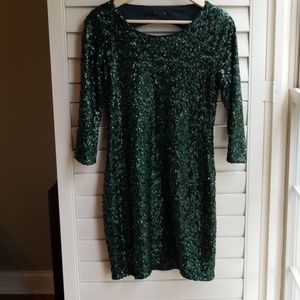 Green Sequins Dress- Express